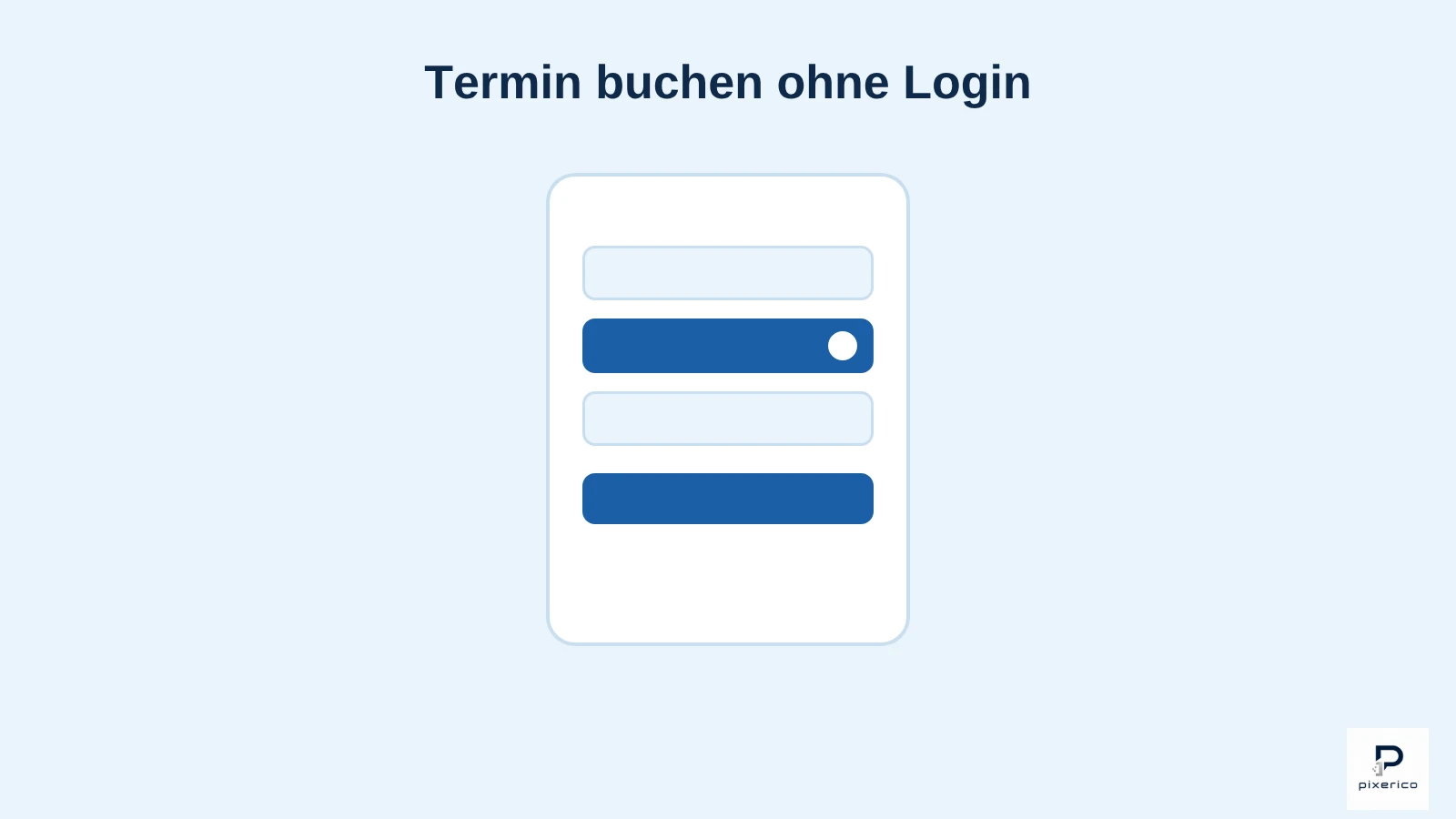 Illustration einer einfachen Terminbuchungs-App mit Zeitslot-Auswahl ohne Login für Projekt A.